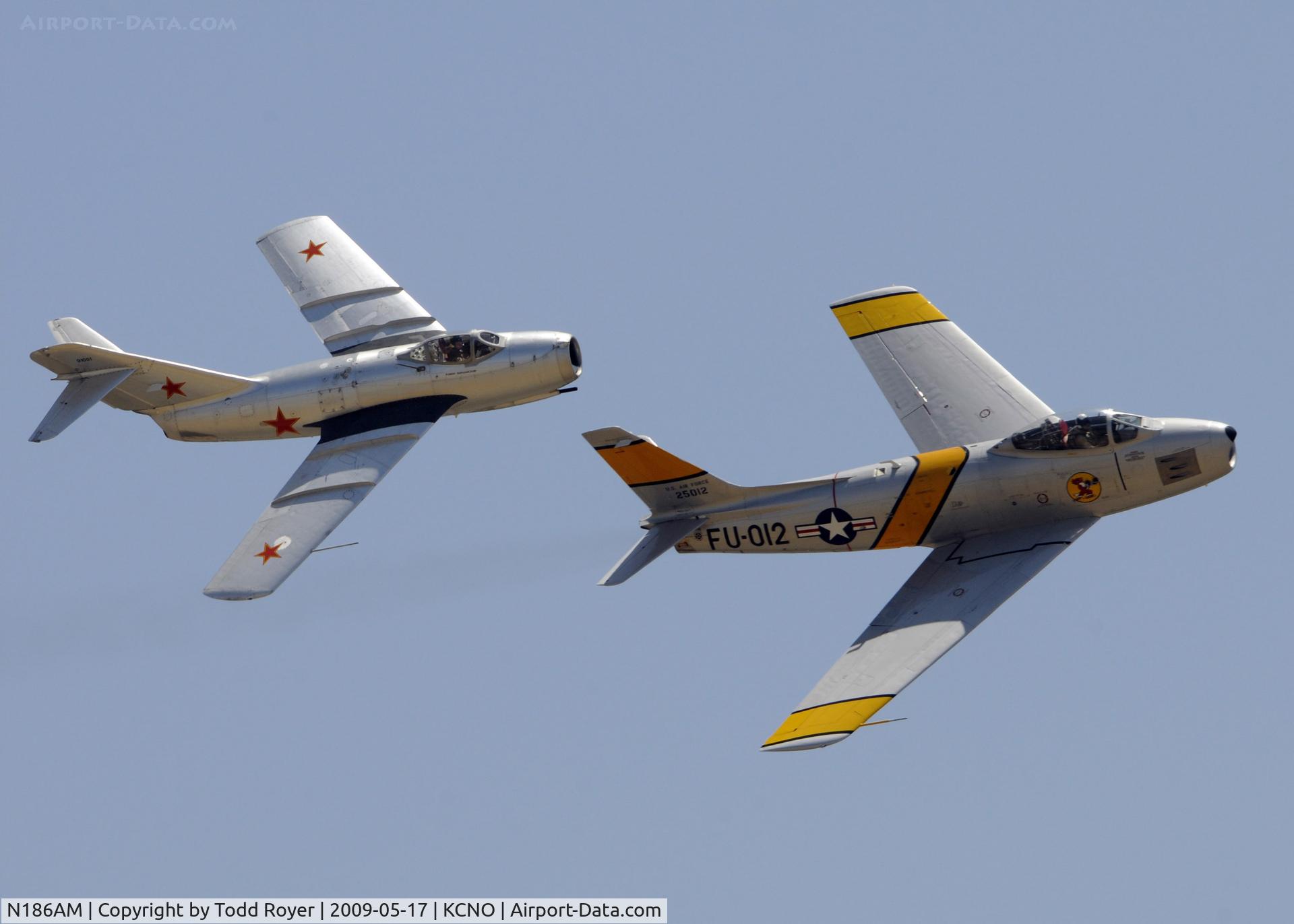 N186AM, 1952 North American F-86F Sabre C/N 191-708, Chino Airshow 2009