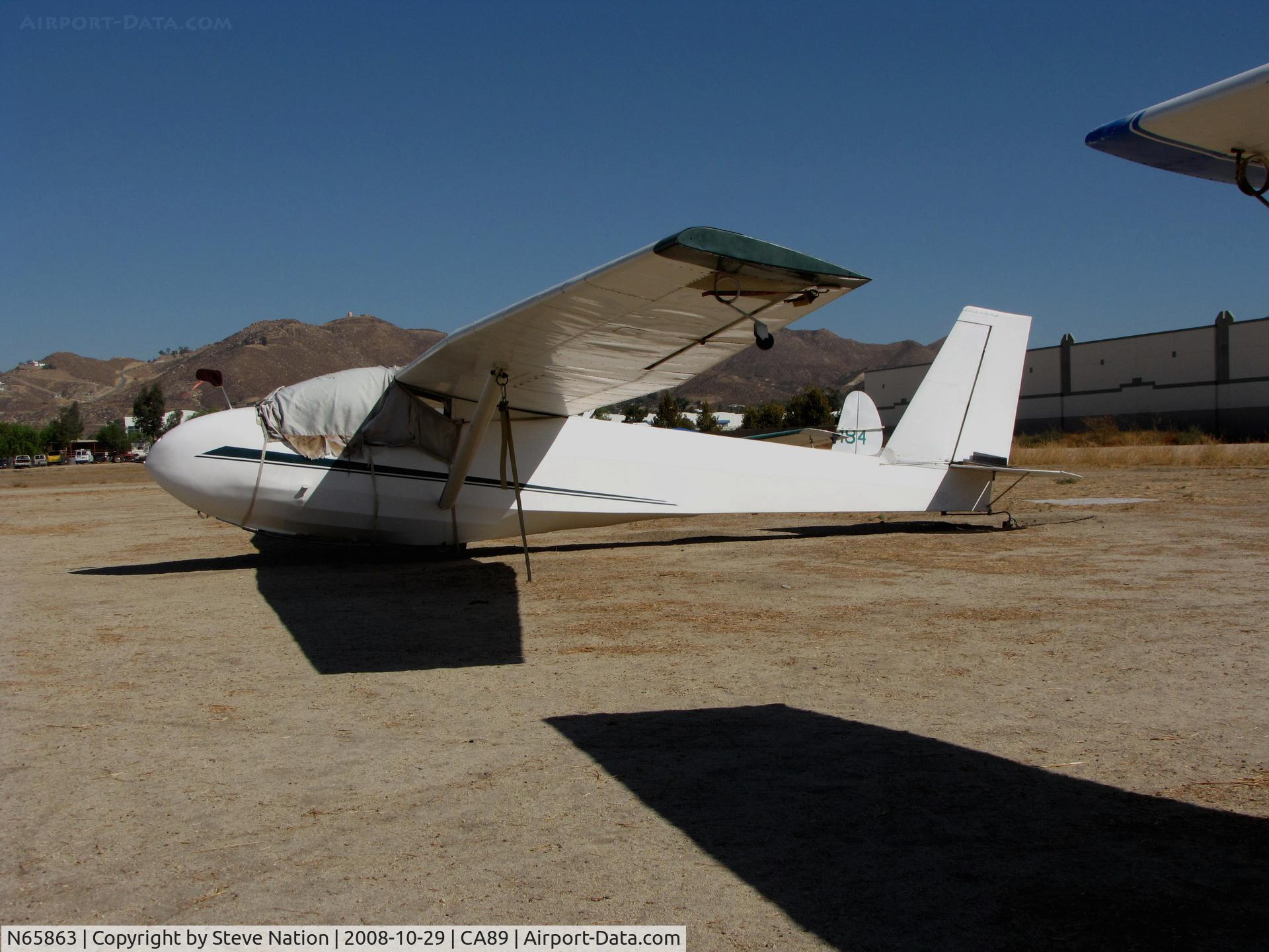 N65863, Schweizer SGS 2-33A C/N 348, Schweizer SGS 2-33A w/sun screen @ Skylark Airport (sod strip), Lake Elsinore, CA