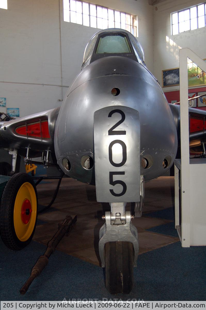 205, De Havilland DH-100 Vampire FB.5 C/N EP42784, De Havilland Vampire (DH-115)