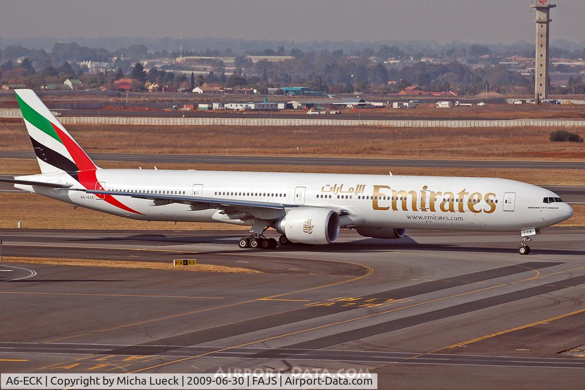 A6-ECK, 2008 Boeing 777-31H/ER C/N 35584, At Jo'burg