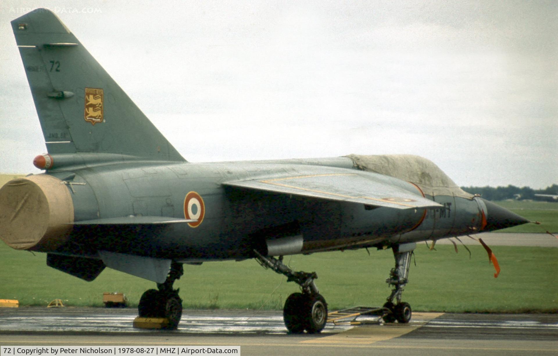 72, Dassault Mirage F.1C C/N 72, Mirage F.1C of ECTT 2/30 at the 1978 Mildenhall Air Fete.