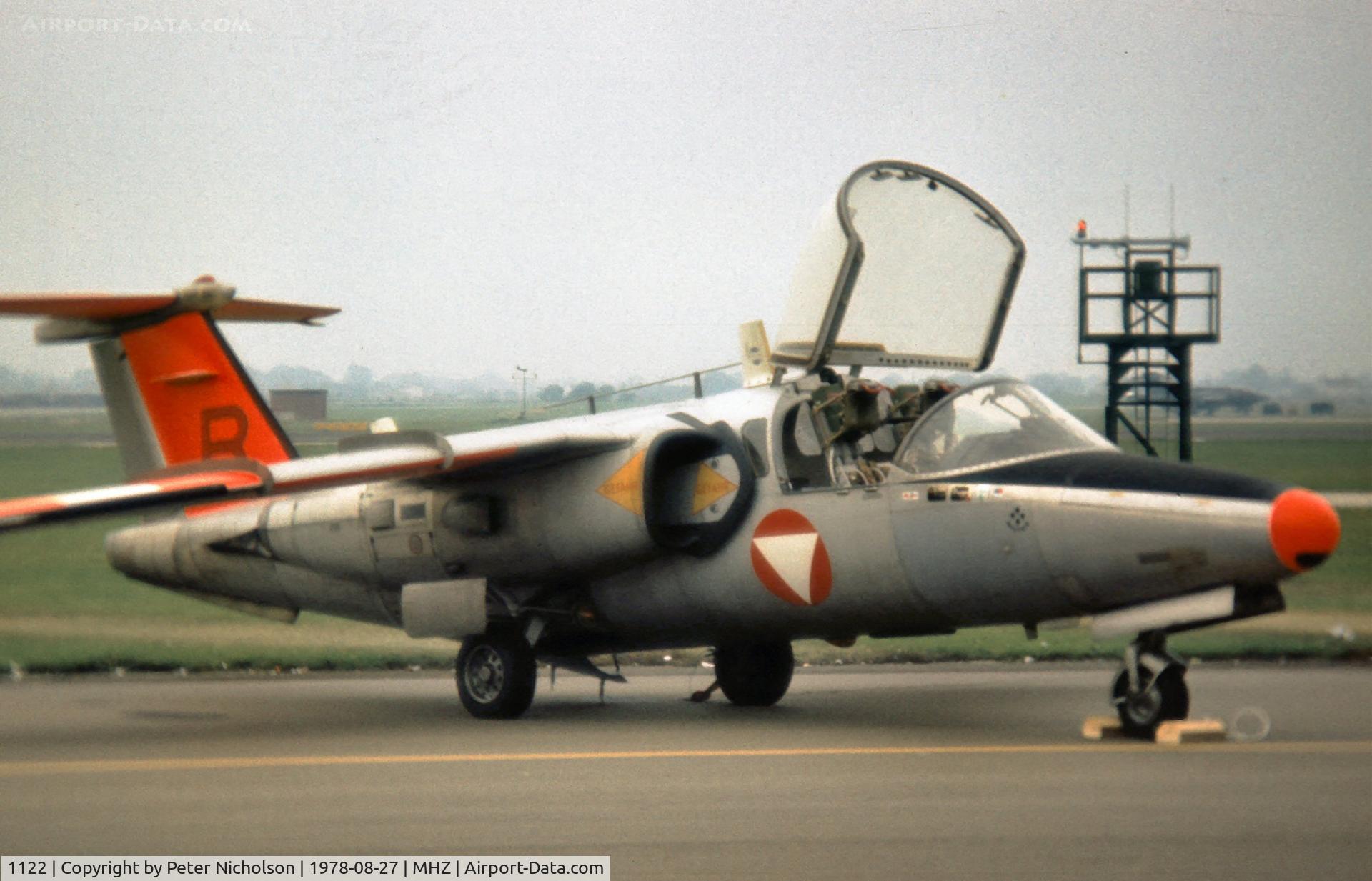 1122, Saab 105OE C/N 105422, Saab 105OE of the Austrian Air Force's Karo As display team at the 1978 Mildenhall Air Fete.