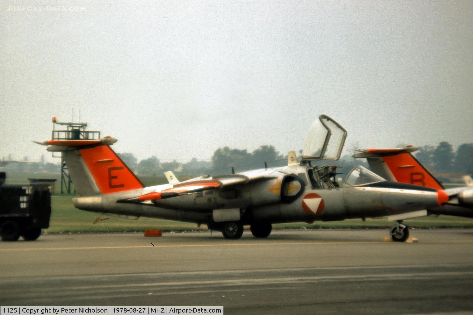 1125, Saab 105OE C/N 105425, Saab 105OE of the Austrian Air Force's Karo As display team at the 1978 Mildenhall Air Fete.