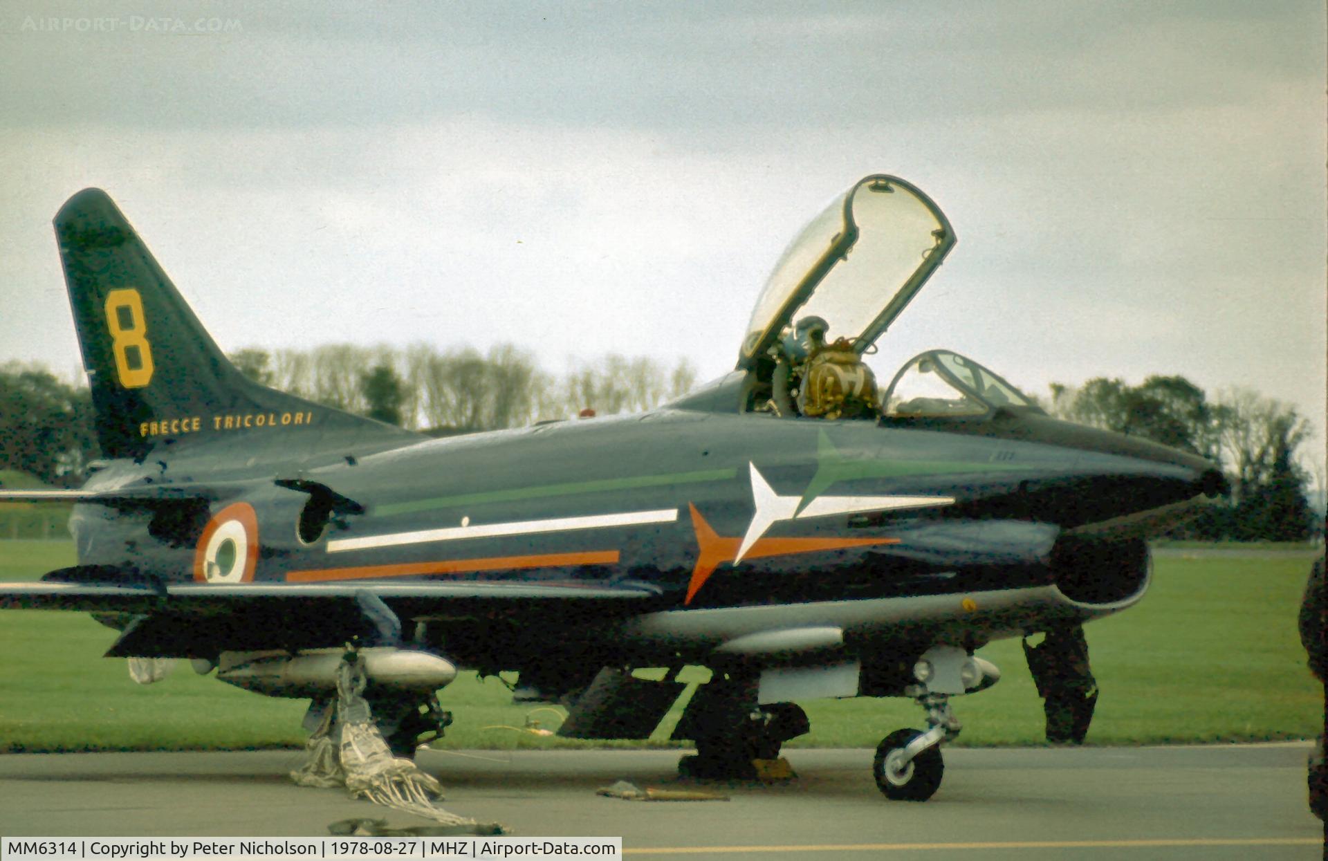 MM6314, Fiat G-91PAN C/N 178, G-91PAN of the Frecce Tricolori display team at the 1978 Mildenhall Air Fete.