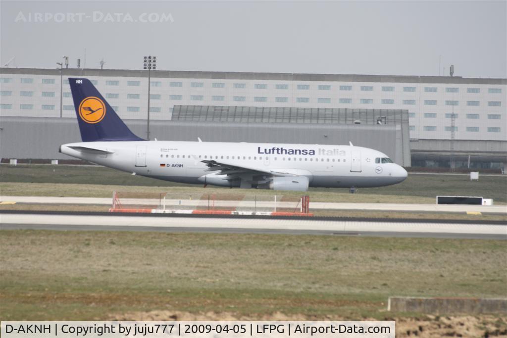D-AKNH, 1998 Airbus A319-112 C/N 794, on landing at CDG whis new paint