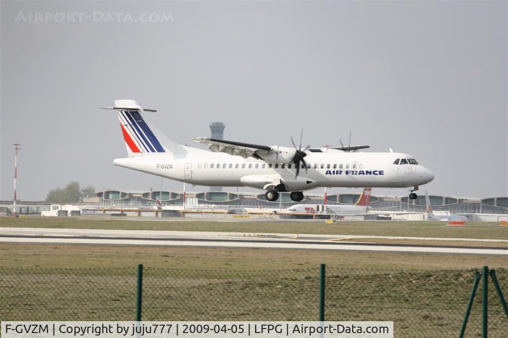 F-GVZM, 1999 ATR 72-212A C/N 590, on landing at CDG whis new paint