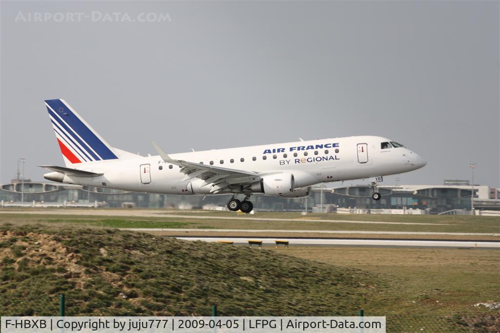 F-HBXB, 2008 Embraer 170ST (ERJ-170-100ST) C/N 17000250, on landing at CDG