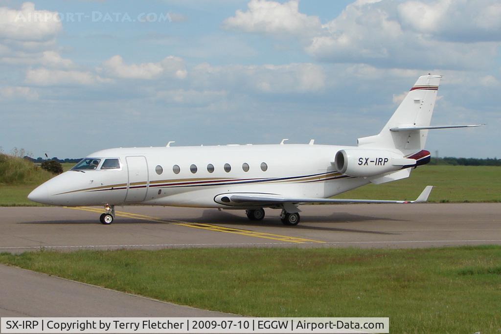 SX-IRP, 2006 Israel Aircraft Industries Gulfstream 200 C/N 142, Greek Gulfstream G200 taxies in at Luton