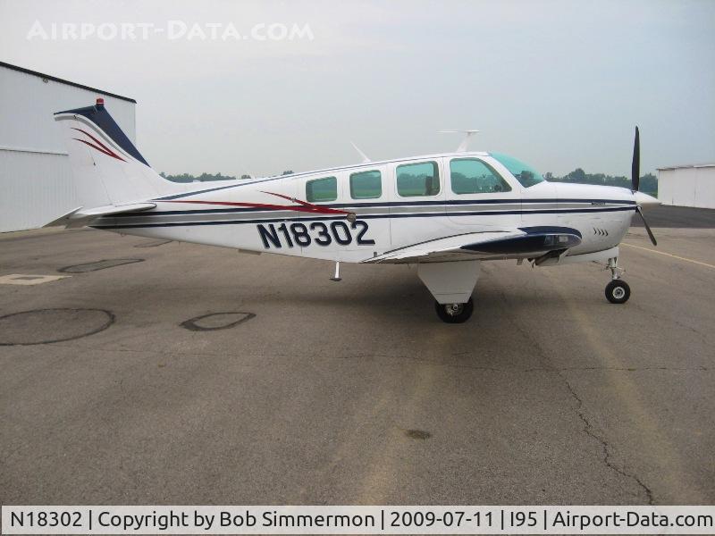 N18302, 1977 Beech A36 Bonanza 36 C/N E-1081, Randy's ride on the ramp at Kenton, Ohio.