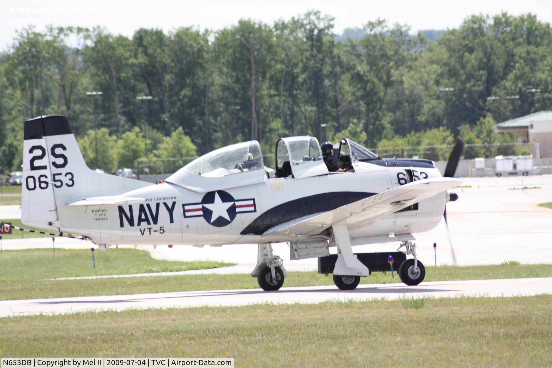N653DB, 1957 North American T-28C Trojan Trojan C/N 226-230, Taxi For Departure RWY 28