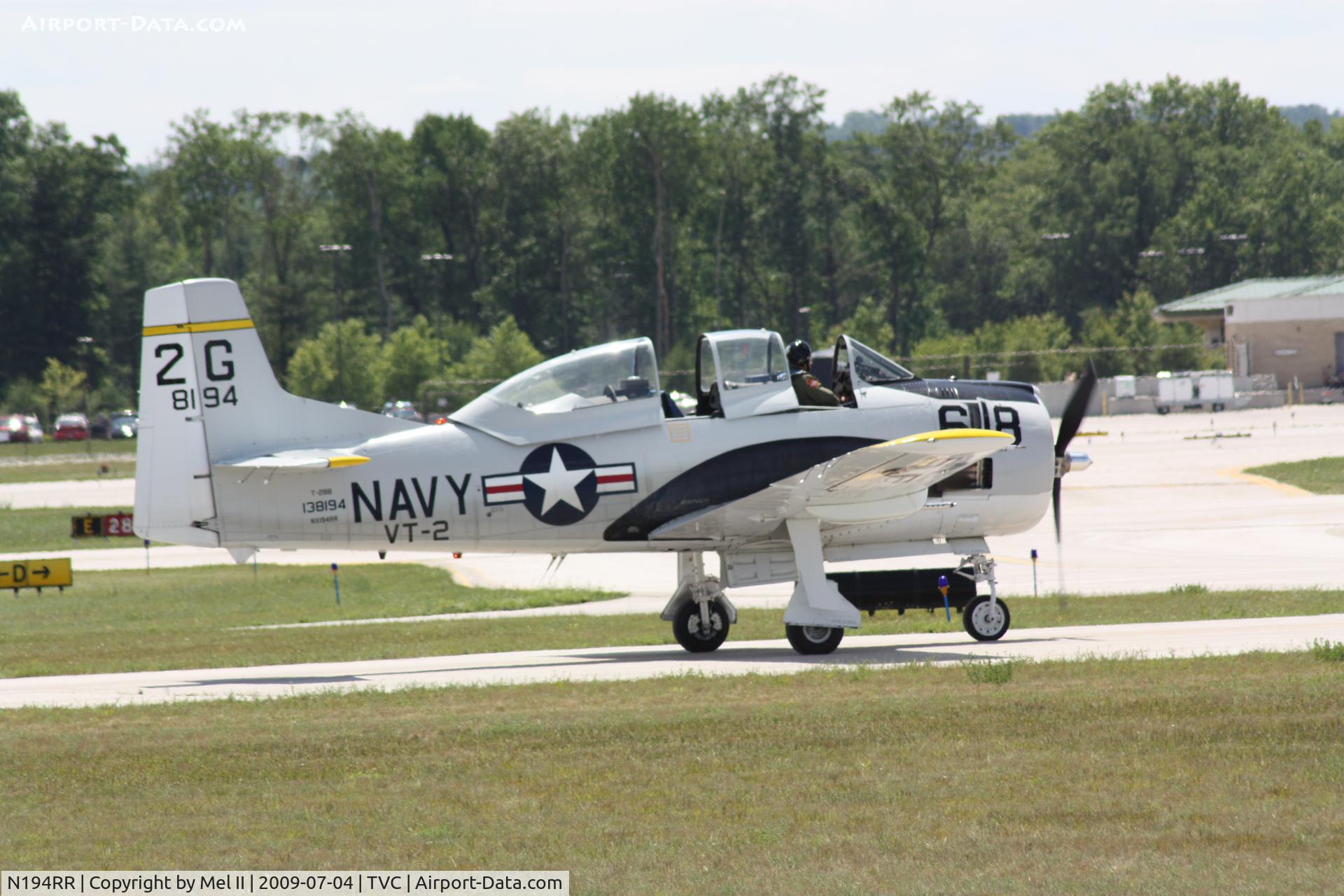 N194RR, North American T-28B Trojan C/N 200-265 (138194), Taxi For Departure RWY 28