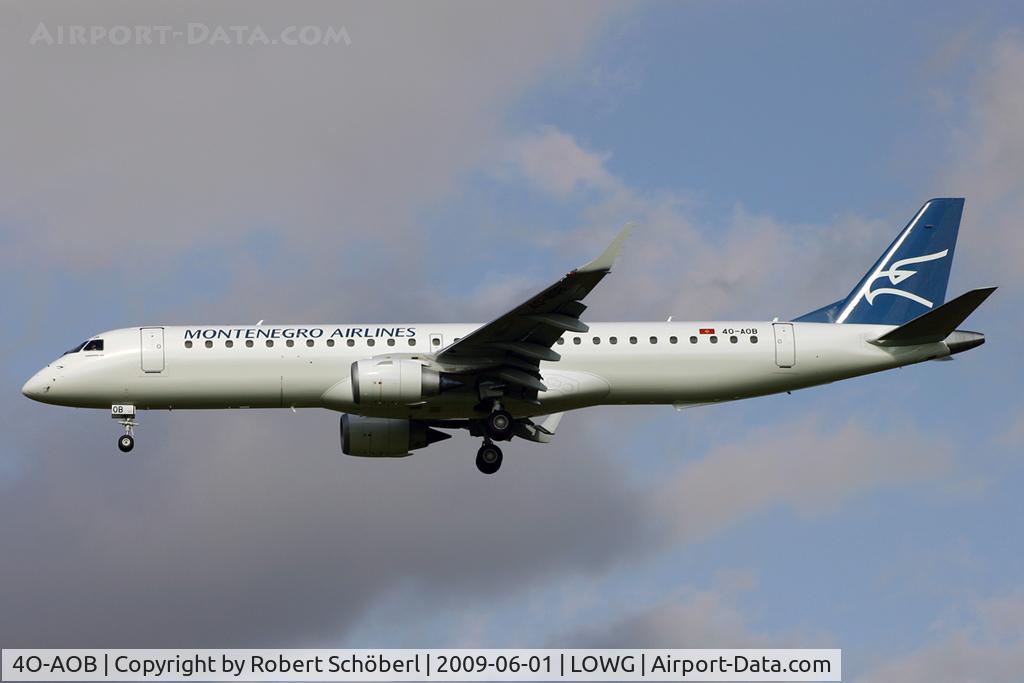 4O-AOB, 2009 Embraer 195LR (ERJ-190-200LR) C/N 19000283, First time to watch this beautiful aircraft at LOWG/GRZ