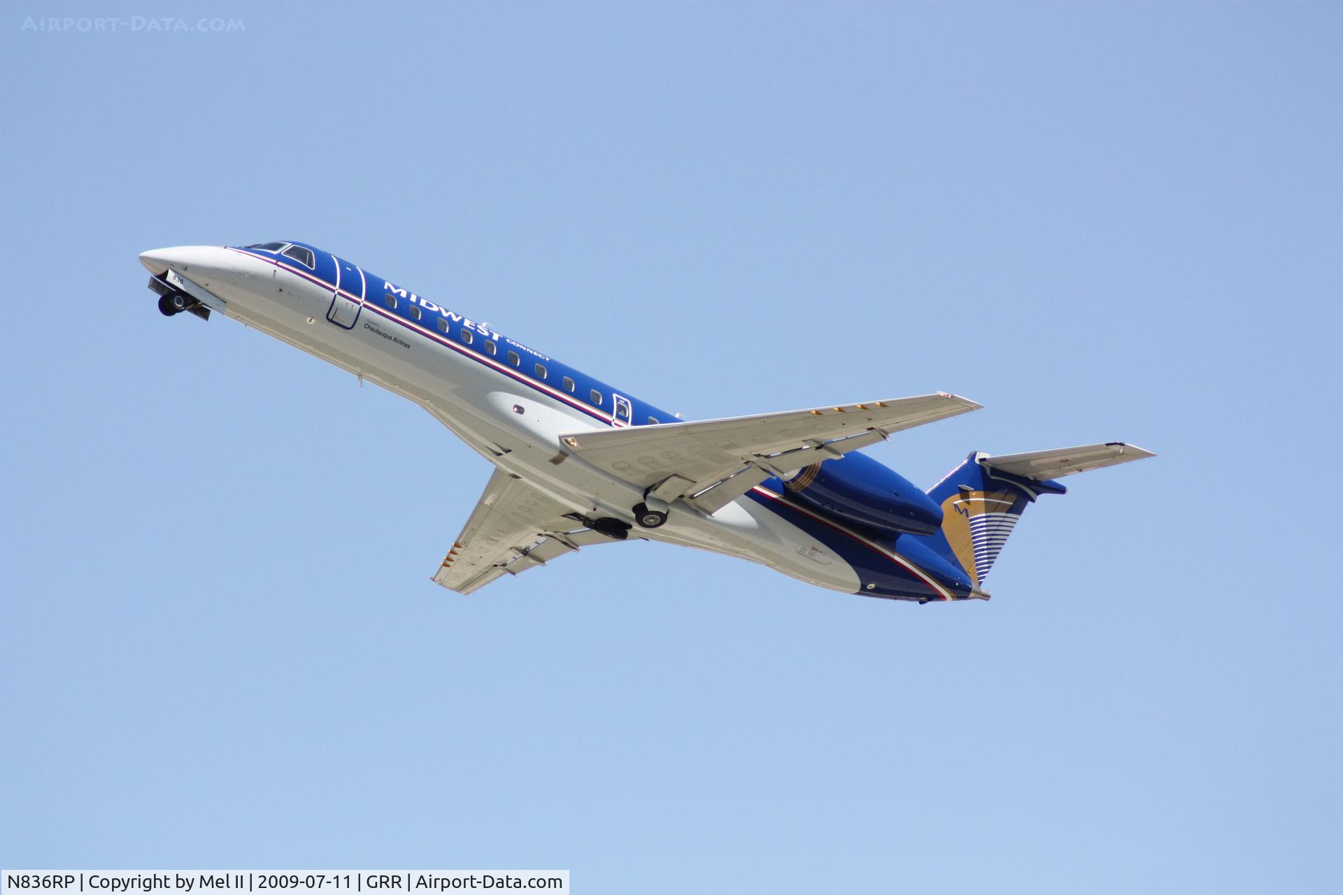N836RP, 2003 Embraer ERJ-135LR (EMB-135LR) C/N 145713, CHQ1257 - KGRR-KMKE - Departing RWY 26L