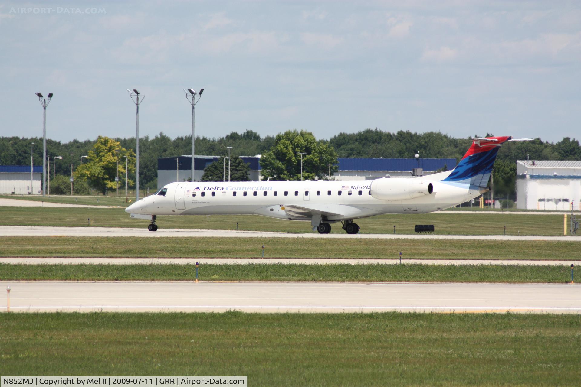 N852MJ, 2002 Embraer ERJ-145LR (EMB-145LR) C/N 145567, FRL6242 - KCVG-KGRR - Taxi From Landing RWY 35