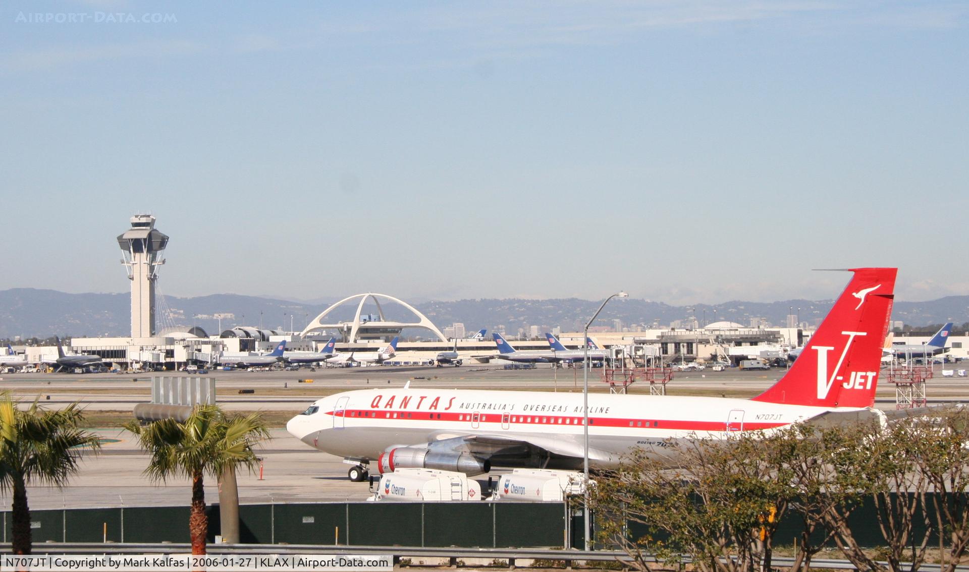 N707JT, 1964 Boeing 707-138B C/N 18740, JT's Ride parked on the ramp at KLAX