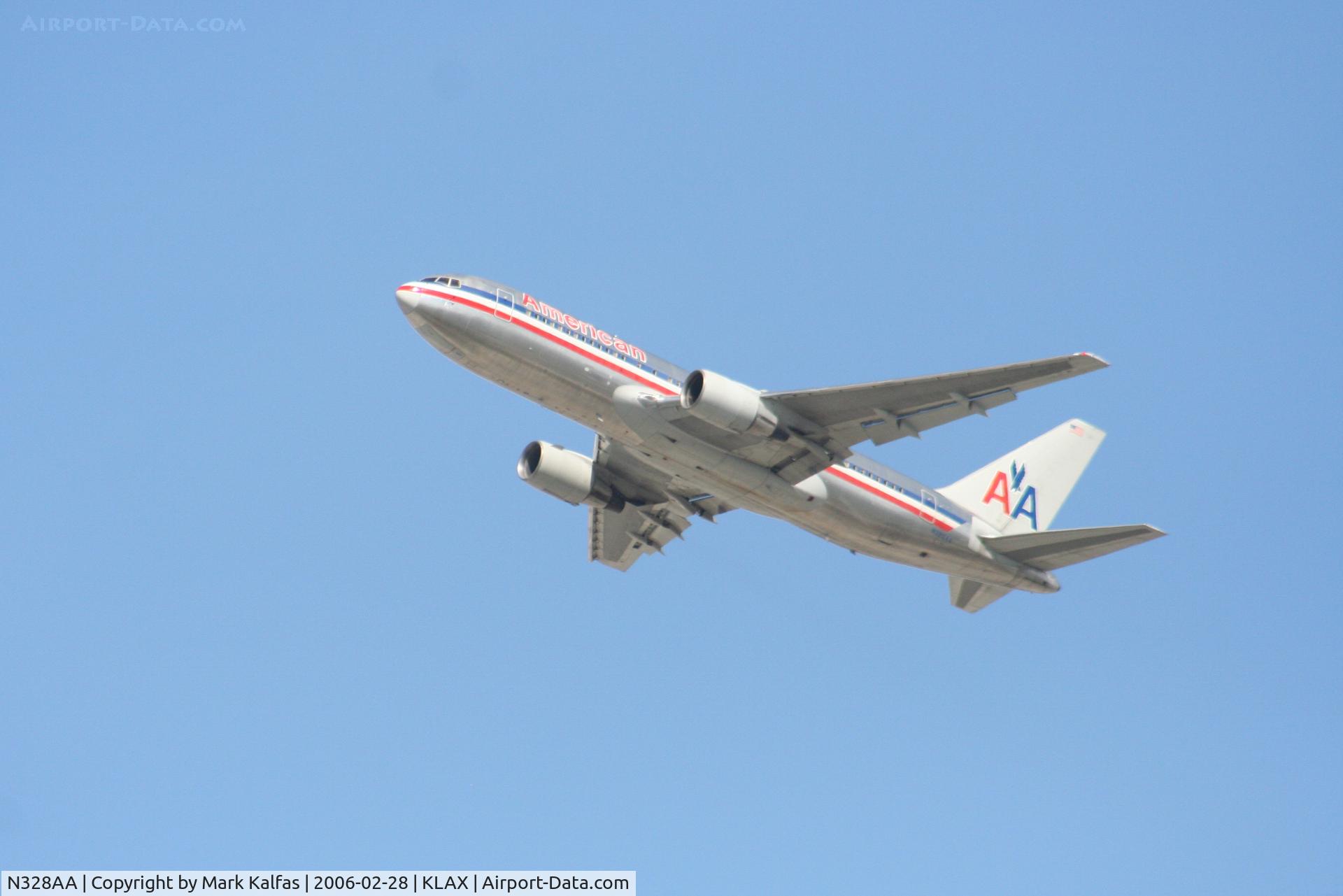 N328AA, 1986 Boeing 767-223 C/N 22328, American Airlines Boeing 767-223, N328AA,  25R departure KLAX