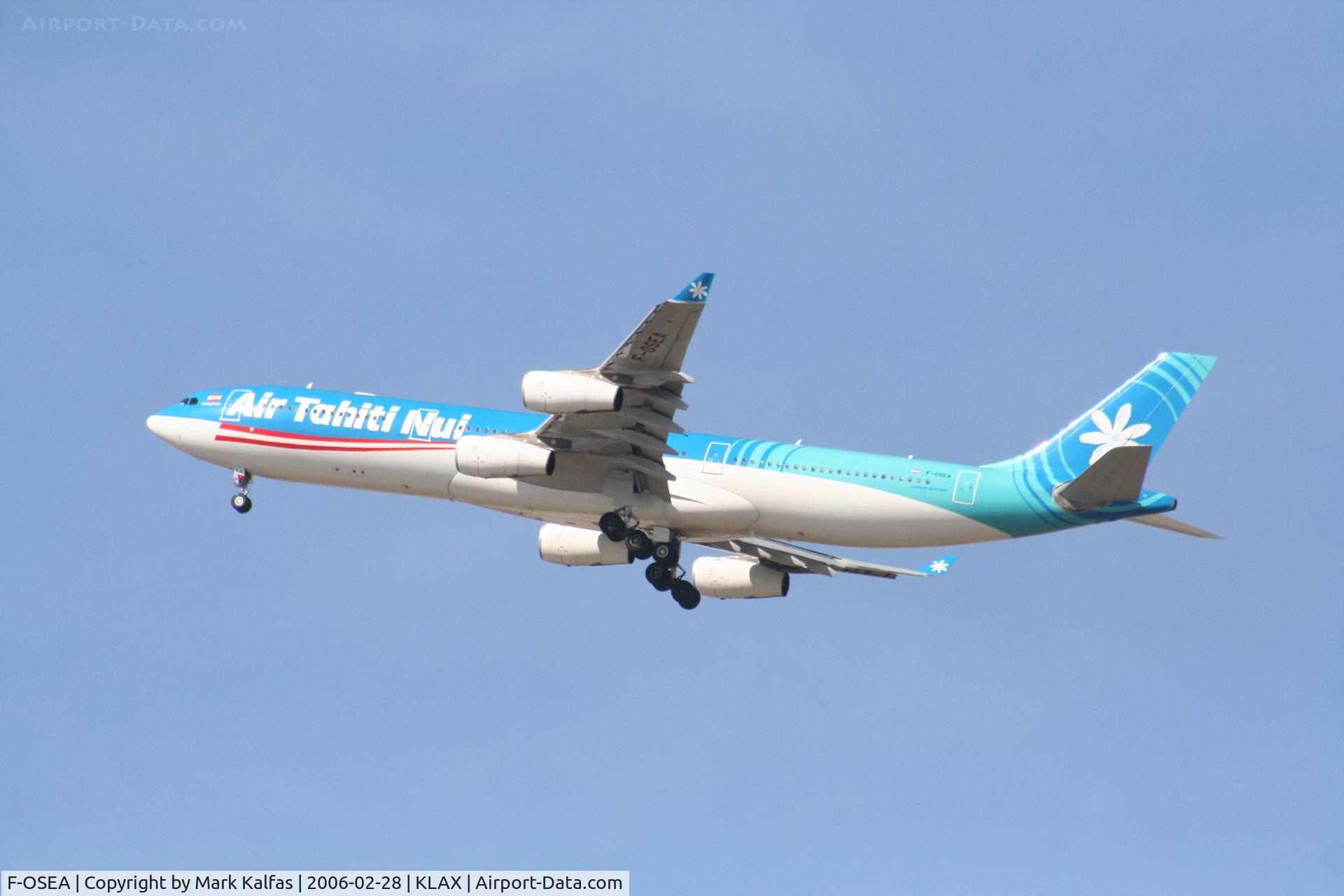 F-OSEA, 2001 Airbus A340-313 C/N 438, Air Tahiti Nui A340-313, F-OSEA Depating 25R KLAX