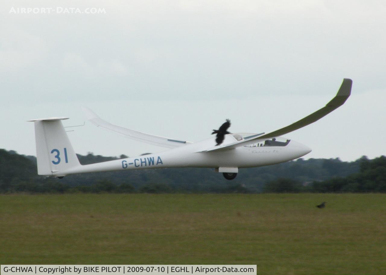 G-CHWA, 1996 Schempp-Hirth Ventus 2cxM C/N 8, FLAIRING FOR TOUCH DOWN ALONG WITH A CROW