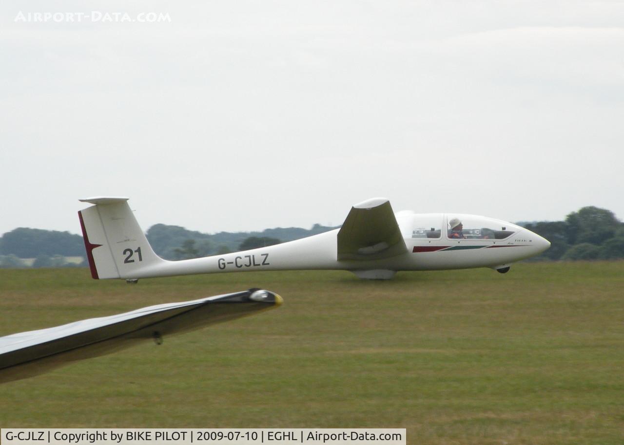 G-CJLZ, 1981 Grob G-103A Twin II Acro C/N 3633-K-15, ON IT'S LANDING ROLL