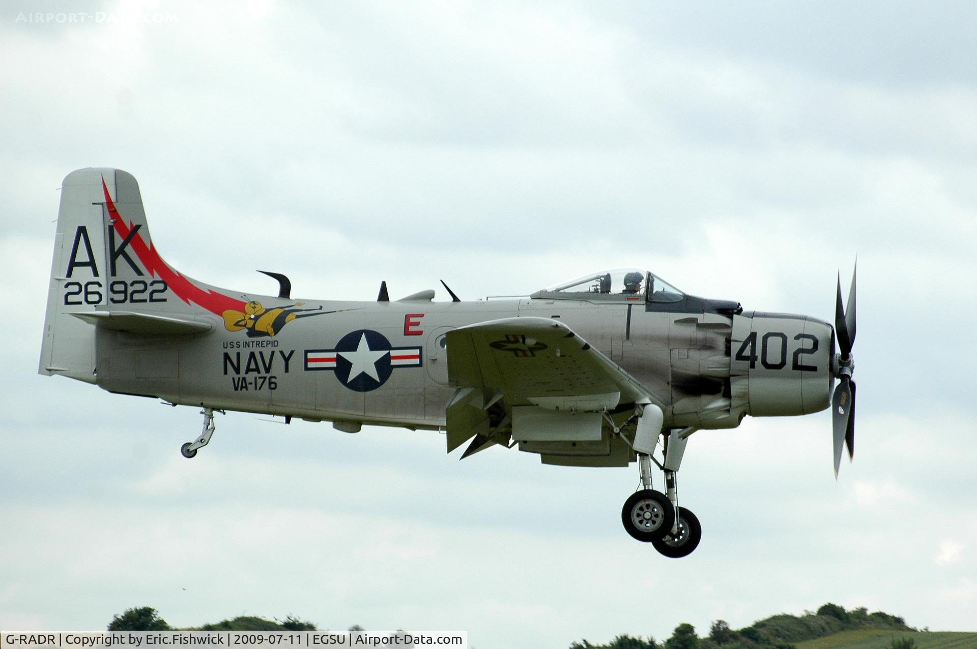 G-RADR, 1948 Douglas A-1D Skyraider (AD-4NA) C/N 7722, 4. G-RADR at Duxford Flying Legends Air Show July 09