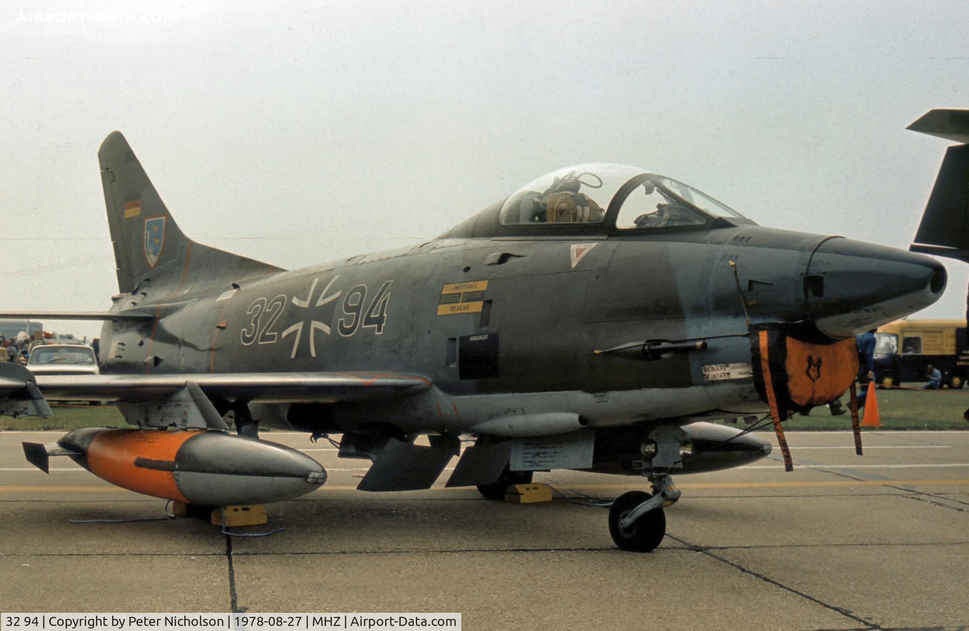 32 94, Fiat G-91R/3 C/N D565, G-91R-3 of LKG-43 at the 1978 Mildenhall Air Fete.