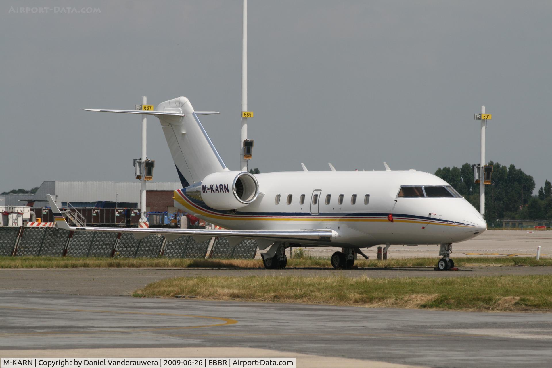 M-KARN, 1997 Canadair Challenger 604 (CL-600-2B16) C/N 5346, parked on General Aviation apron (Abelag)