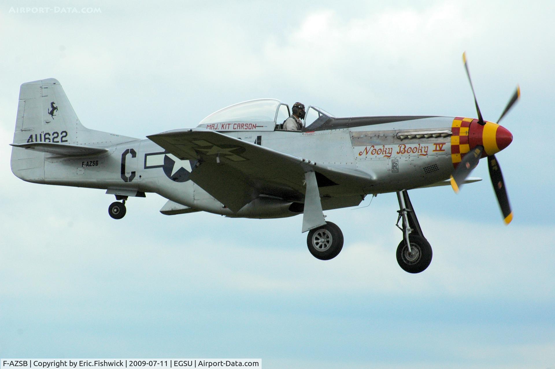 F-AZSB, 1944 North American P-51D Mustang C/N 122-40967, 43. 'Nooky Booky IV' at Duxford Flying Legends Air Show July 09