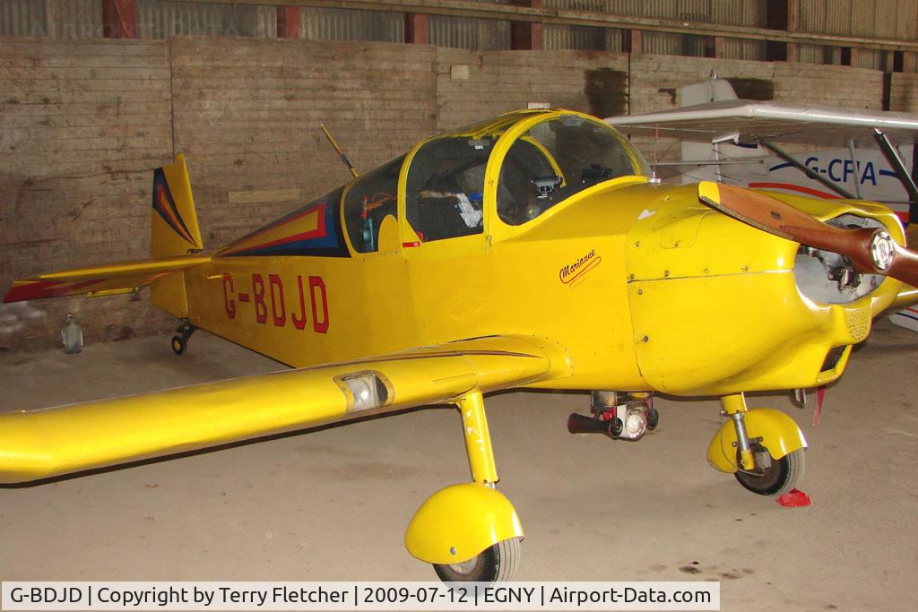 G-BDJD, 1977 Jodel D-112 C/N PFA 910, Hangared aircraft at Beverley