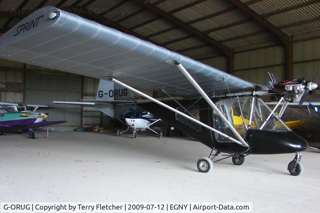 G-ORUG, 2003 Thruster T600N 450 C/N 0033-T600N-080, Hangared aircraft at Beverley