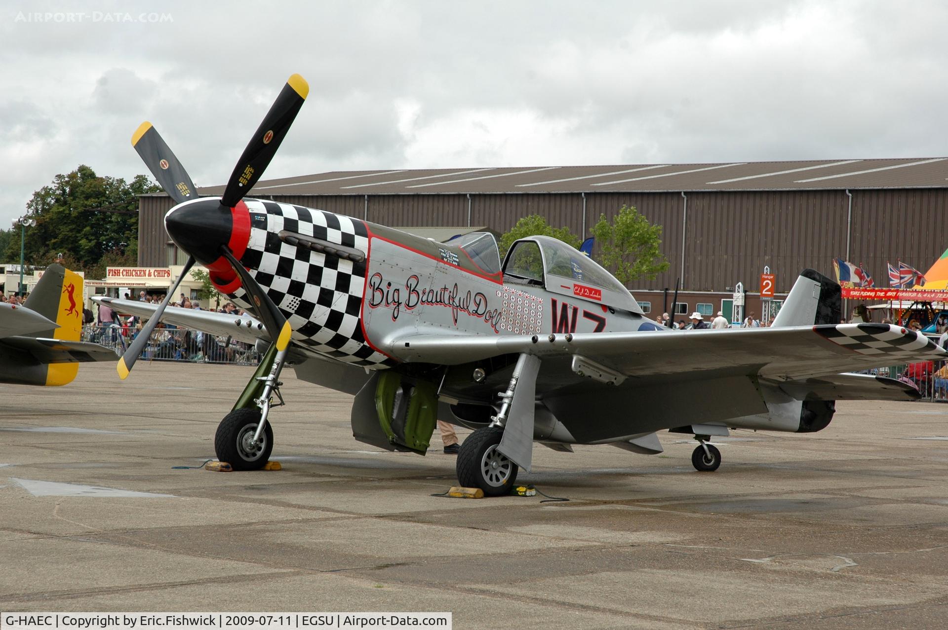 G-HAEC, 1951 Commonwealth CA-18 Mustang 22 (P-51D) C/N CACM-192-1517, 'Big Beautiful Doll' at Duxford Flying Legends July 09