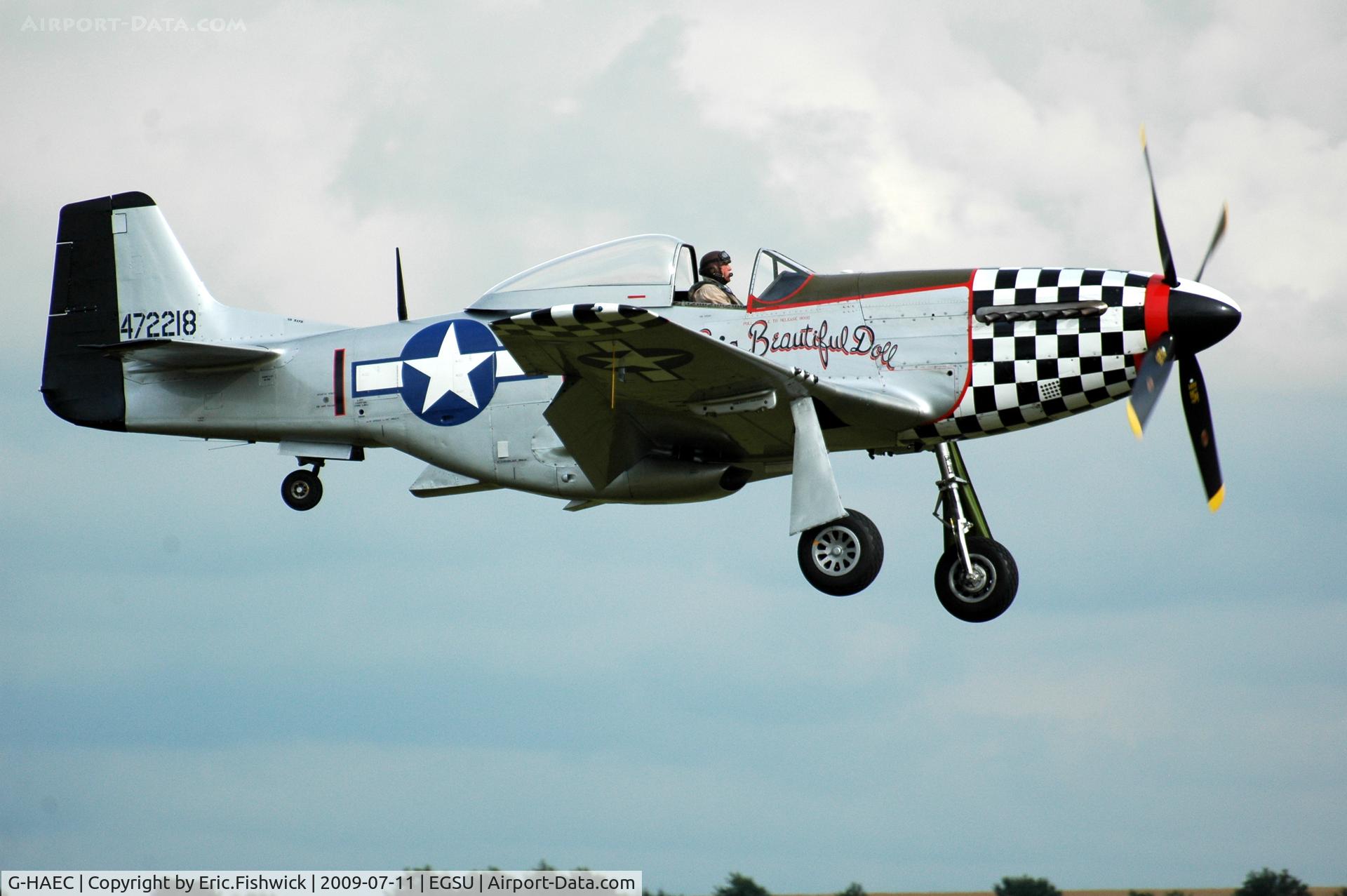 G-HAEC, 1951 Commonwealth CA-18 Mustang 22 (P-51D) C/N CACM-192-1517, 'Big Beautiful Doll' at Duxford Flying Legends July 09