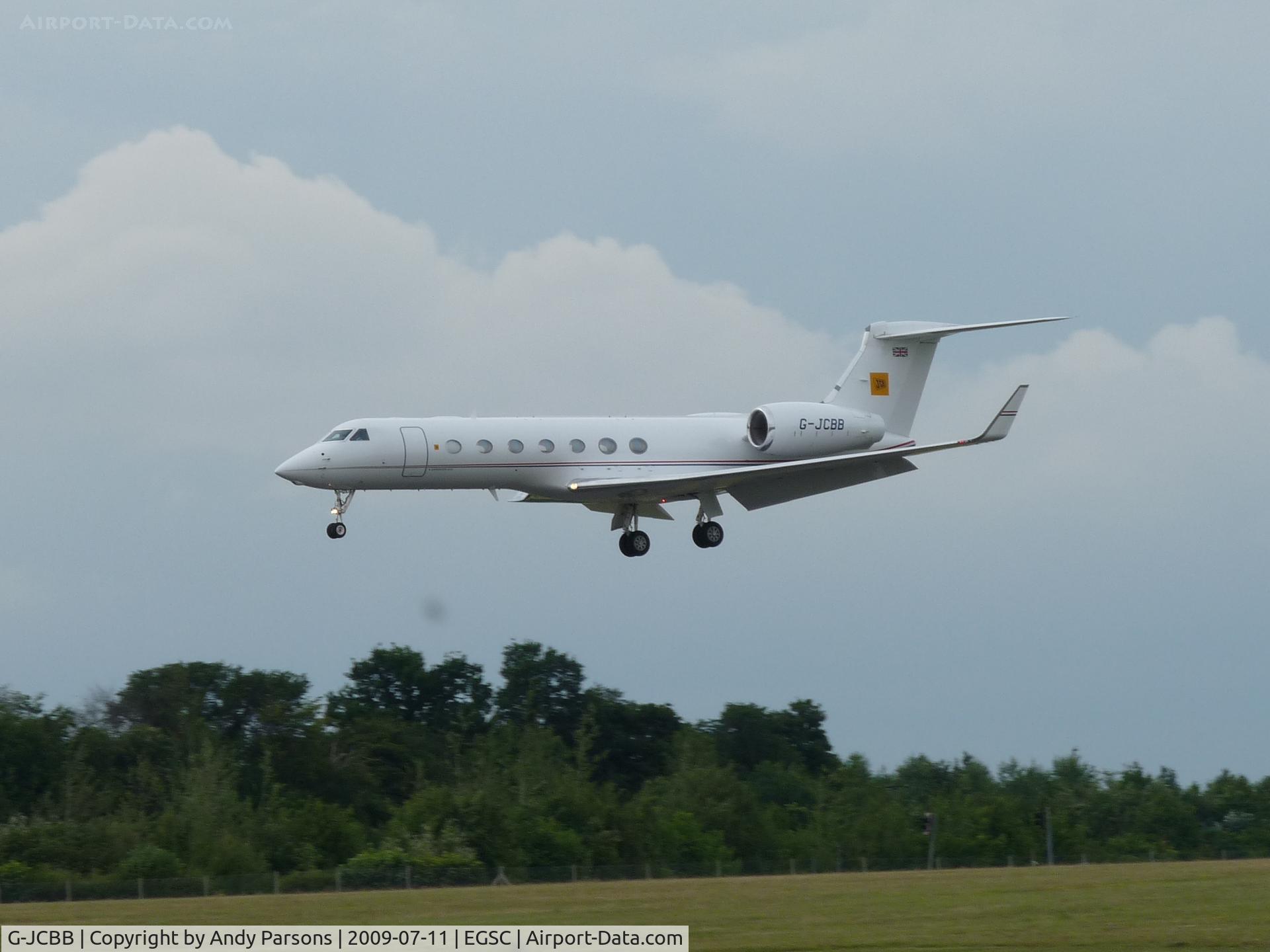 G-JCBB, 2008 Gulfstream Aerospace GV-SP (G550) C/N 5186, Arriving at Cambridge
