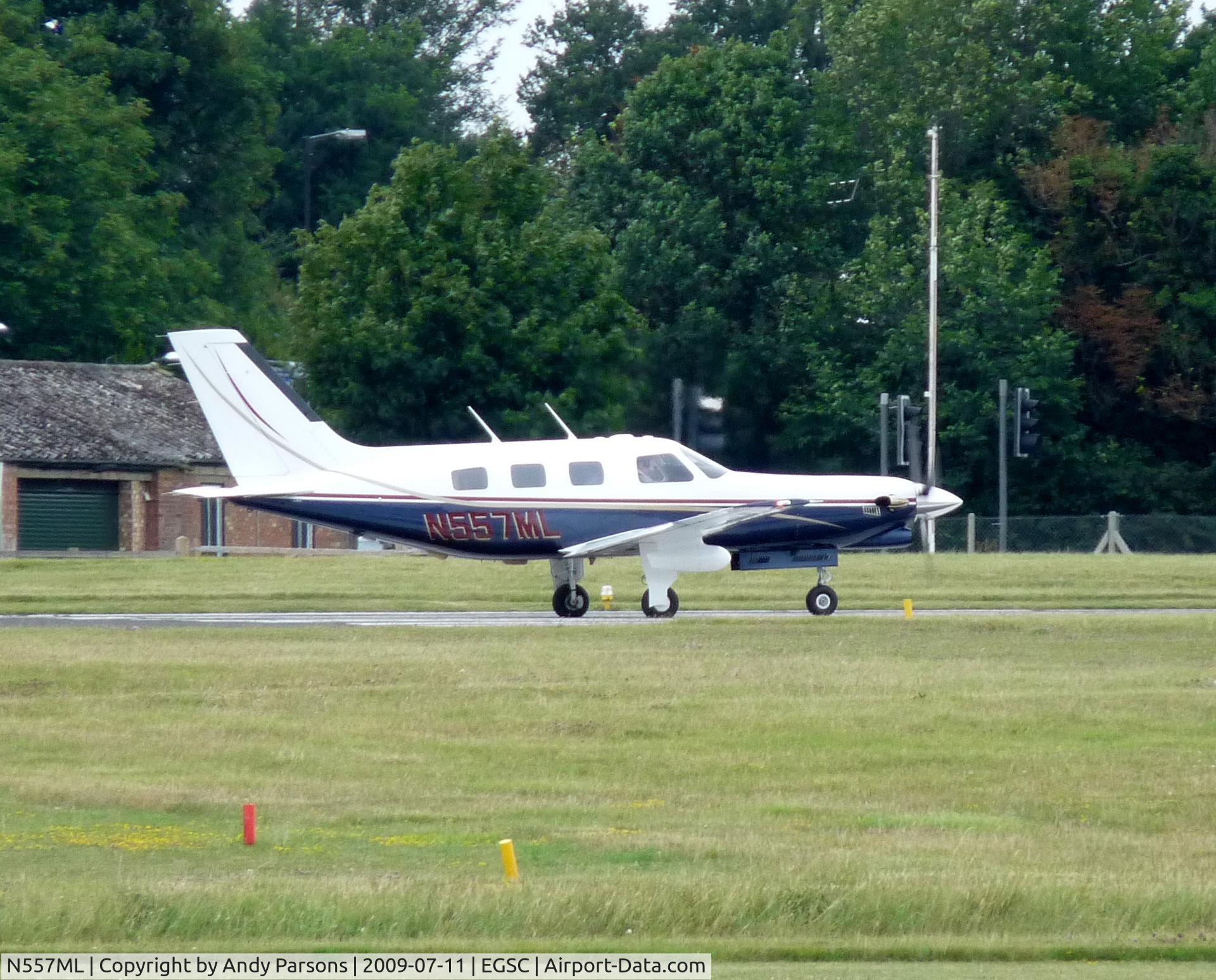 N557ML, 1996 Piper PA-46-350P Malibu Mirage C/N 4636064, Departing Cambridge