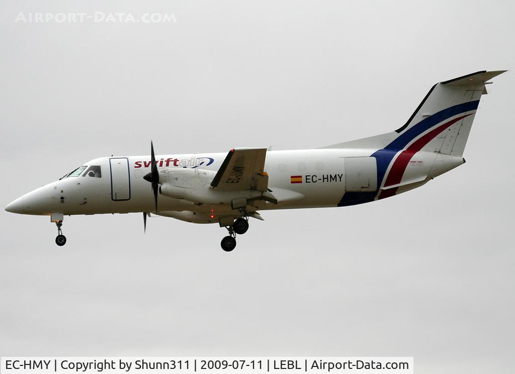 EC-HMY, 1985 Embraer EBM-120ER Brasilia C/N 120009, Landing rwy 25R