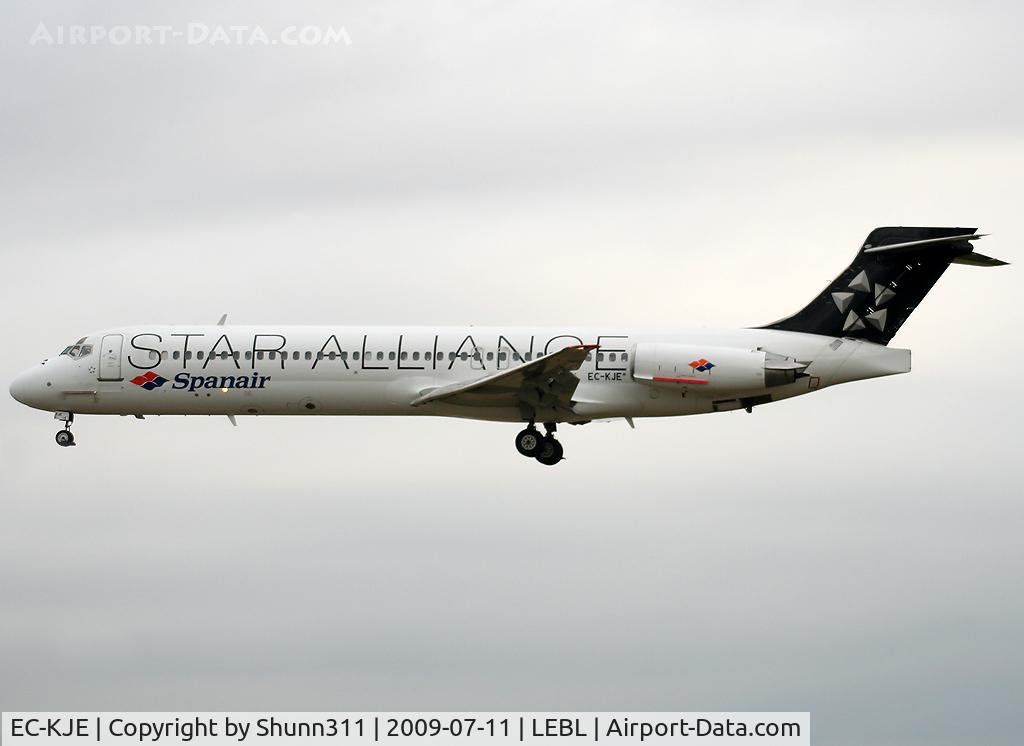 EC-KJE, 1989 McDonnell Douglas MD-87 (DC-9-87) C/N 49606, Landing rwy 25R