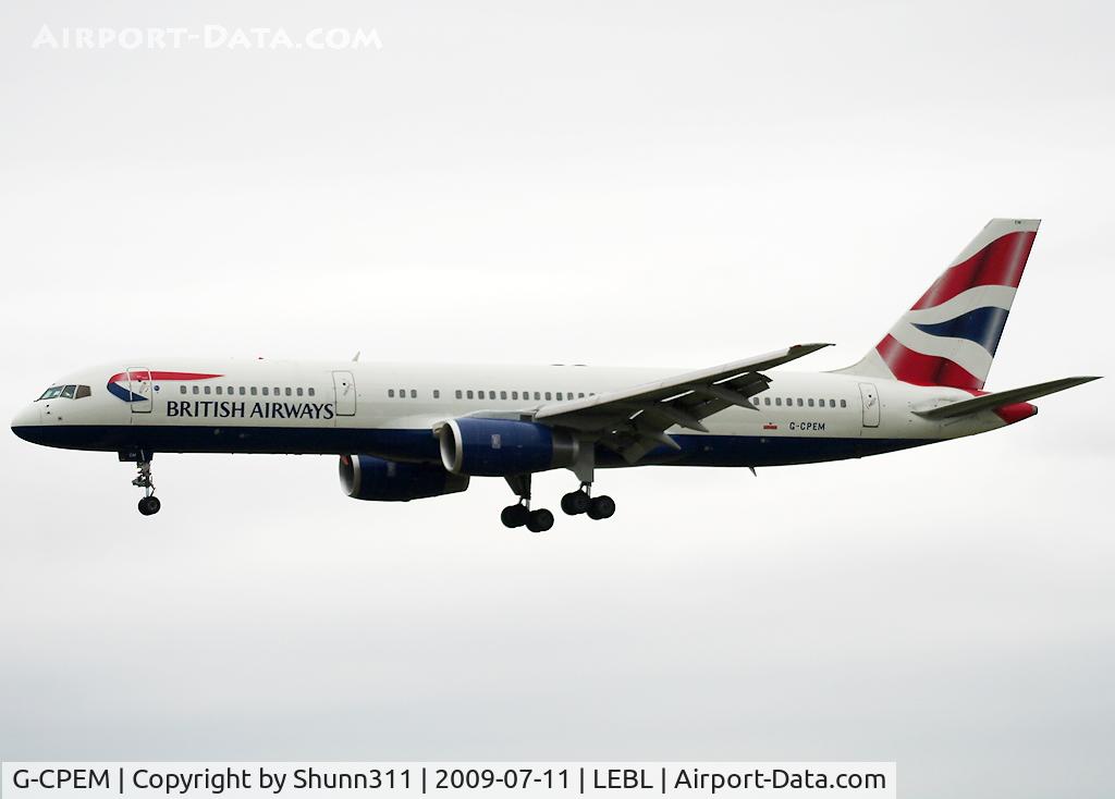 G-CPEM, 1997 Boeing 757-236 C/N 28665, Landing rwy 25R