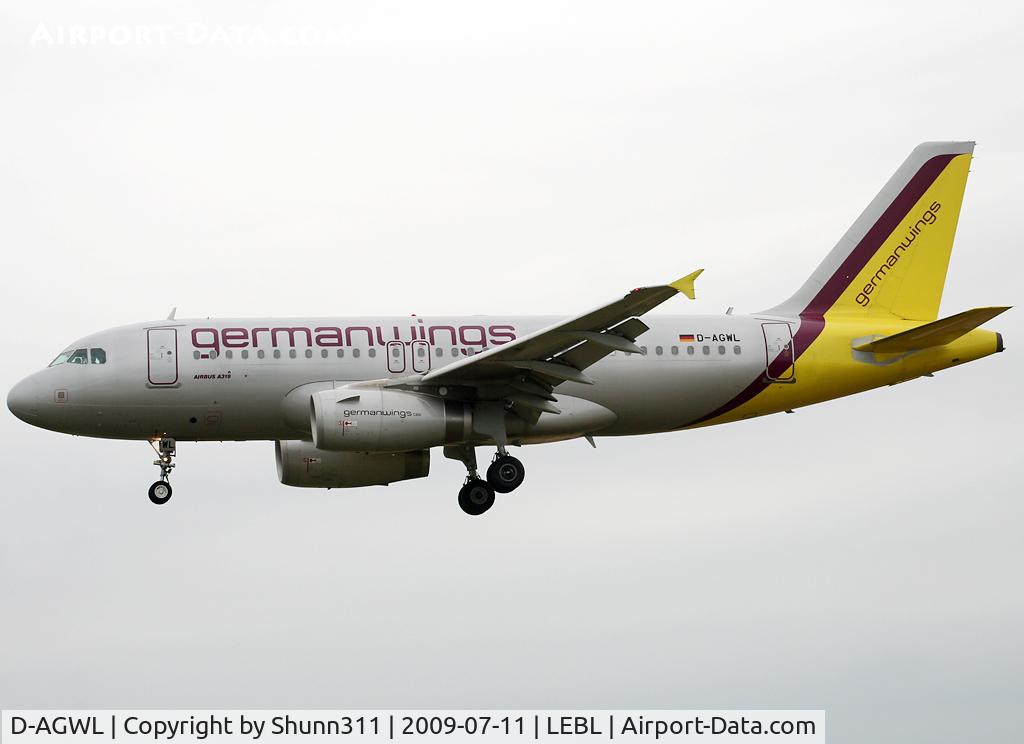 D-AGWL, 2008 Airbus A319-132 C/N 3534, Landing rwy 25R