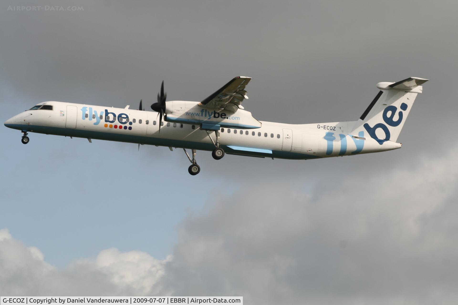 G-ECOZ, 2001 De Havilland Canada DHC-8-402Q Dash 8 C/N 4034, arrival of flight BE1841 to rwy 25L