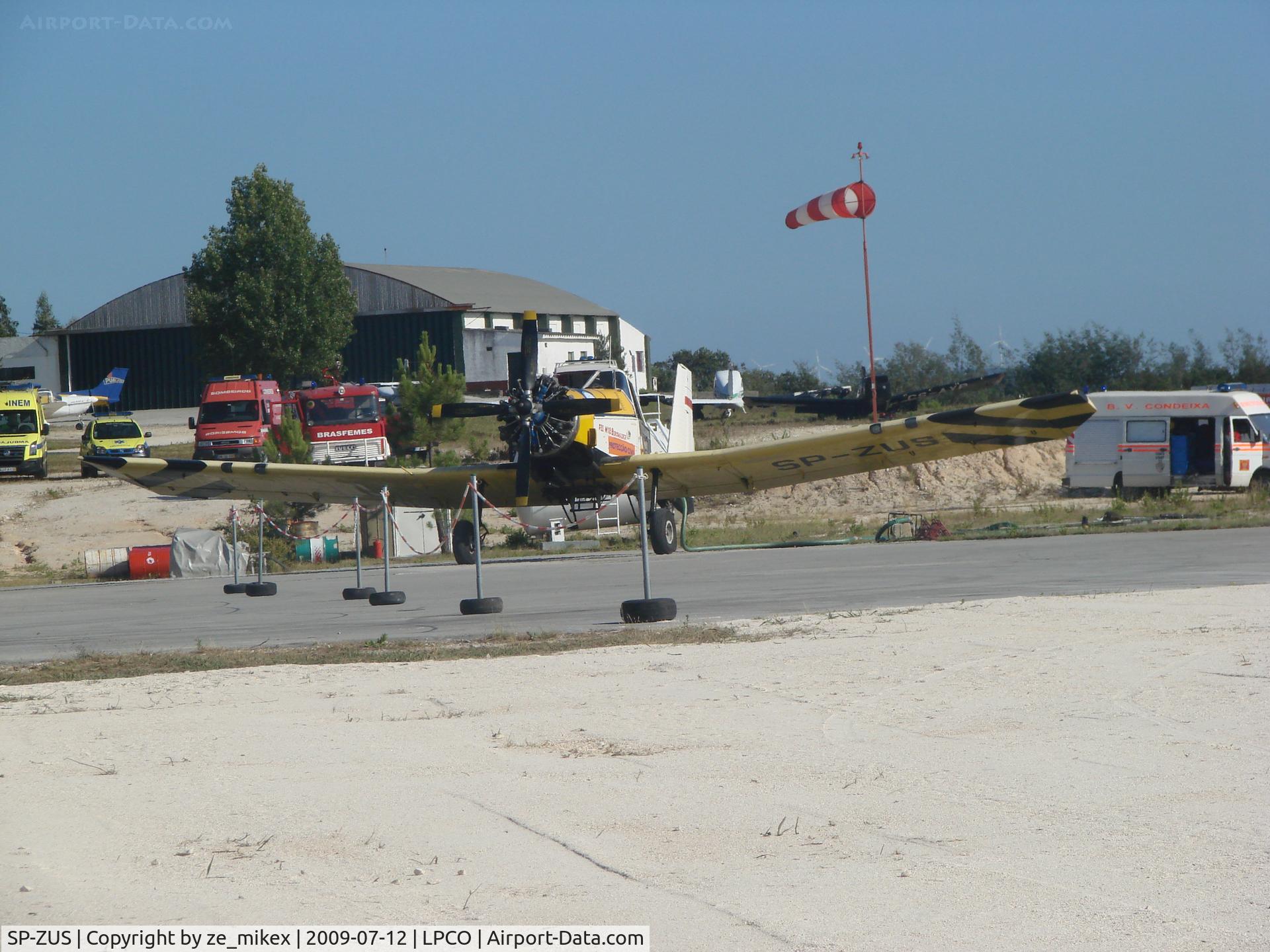 SP-ZUS, PZL-Mielec M-18B Dromader C/N 1Z016-28, Firefighting Dromader at Coimbra airshow