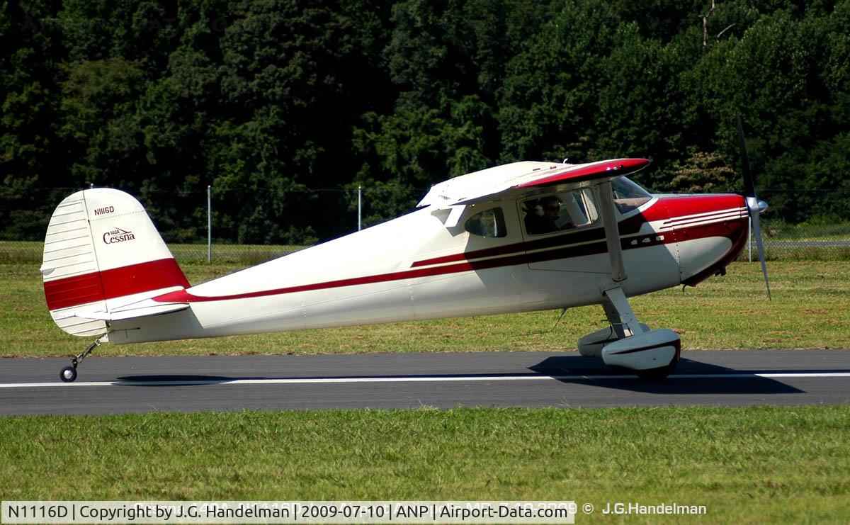 N1116D, 1951 Cessna 140A C/N 15680, taxiing at Lee Airport Annapolis MD