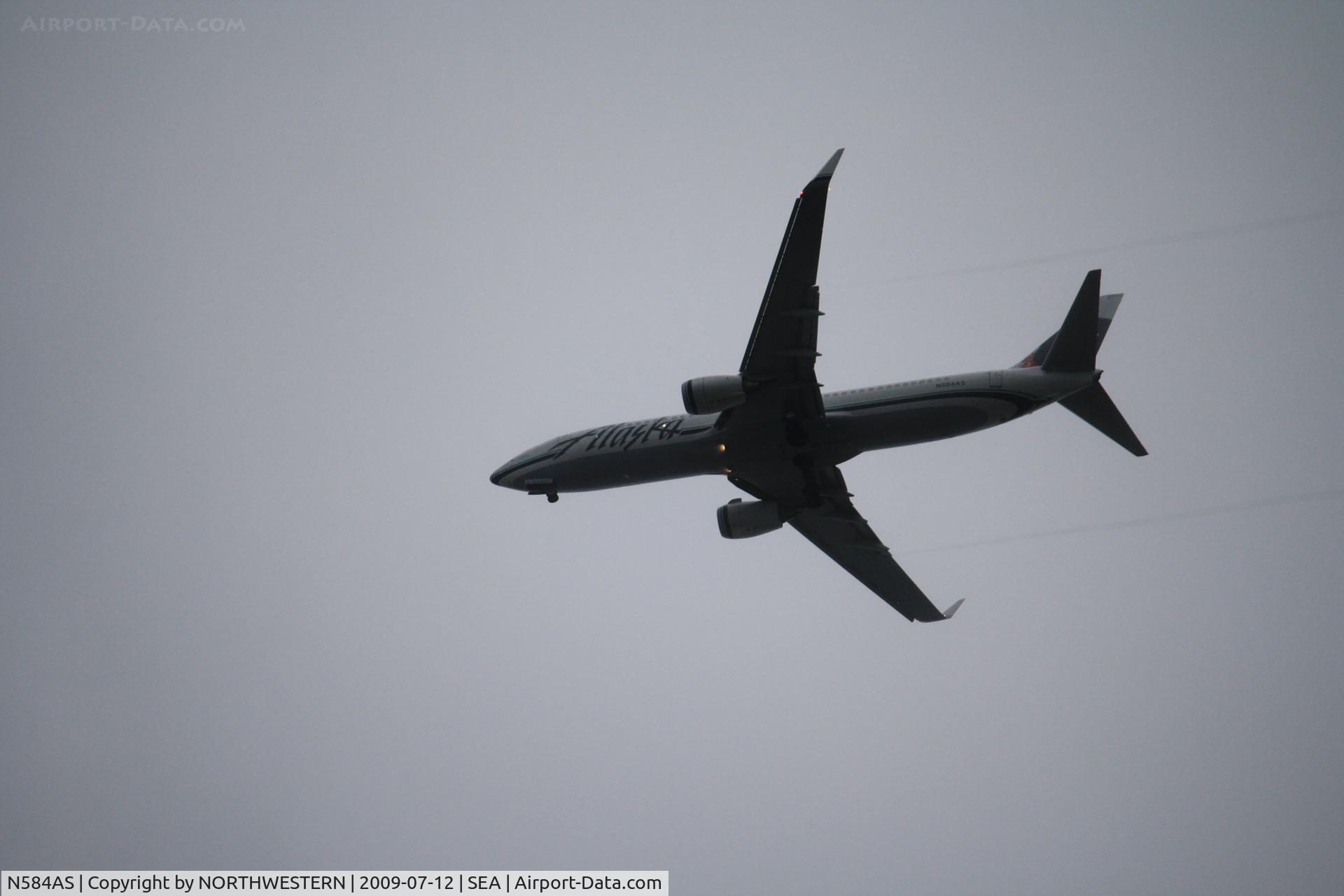 N584AS, 2007 Boeing 737-890 C/N 35682, LOS ANGELES-SEATTLE