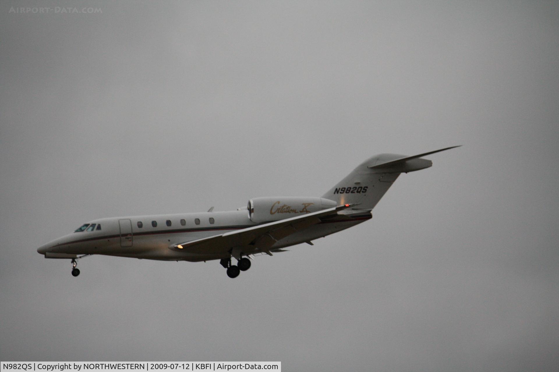 N982QS, 2001 Cessna 750 Citation X Citation X C/N 750-0182, AUSTIN-SEATTLE