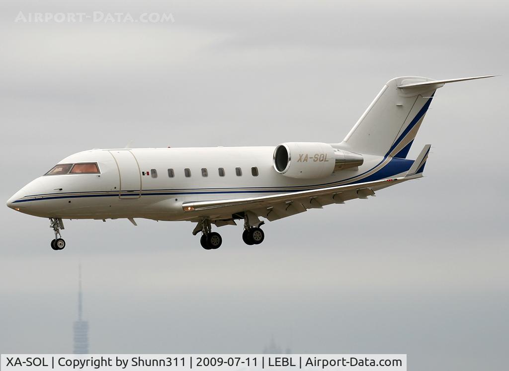 XA-SOL, 2001 Bombardier Challenger 604 (CL-600-2B16) C/N 5501, Landing rwy 25R