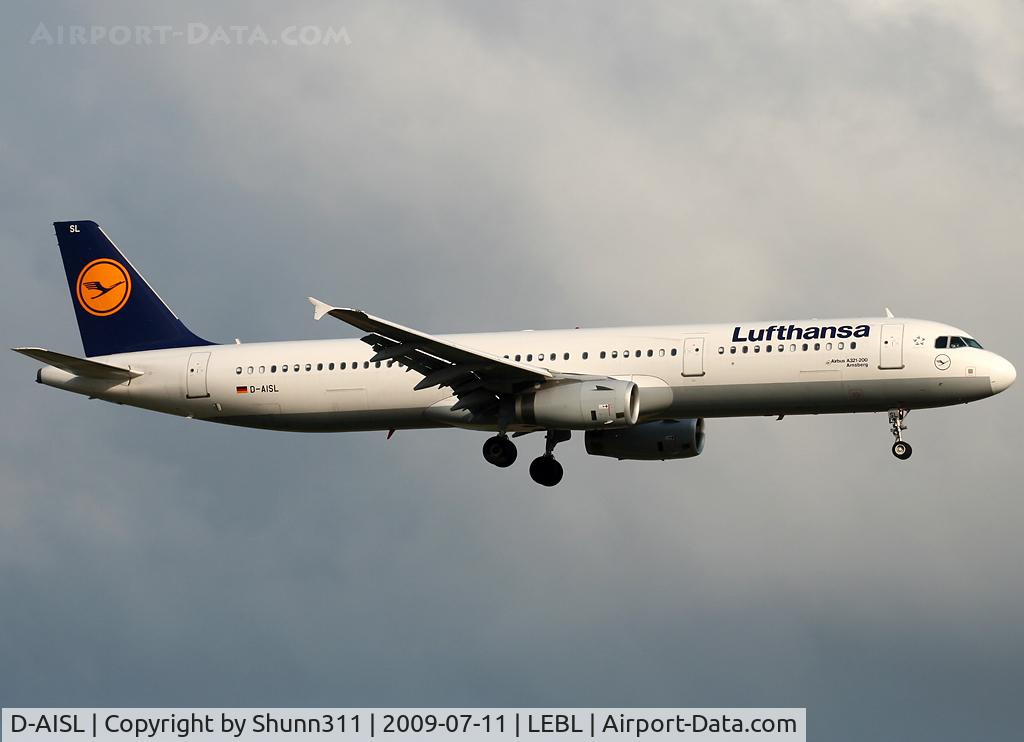 D-AISL, 2008 Airbus A321-231 C/N 3434, Landing rwy 25R