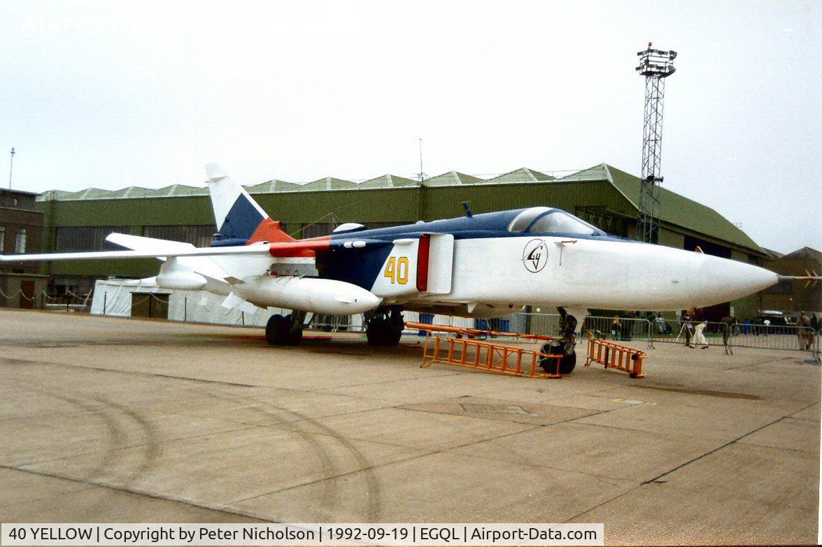 40 YELLOW, Sukhoi Su-24MR C/N 0941648, Another view of the Kubinka based Fencer at the 1992 Leuchars Airshow.