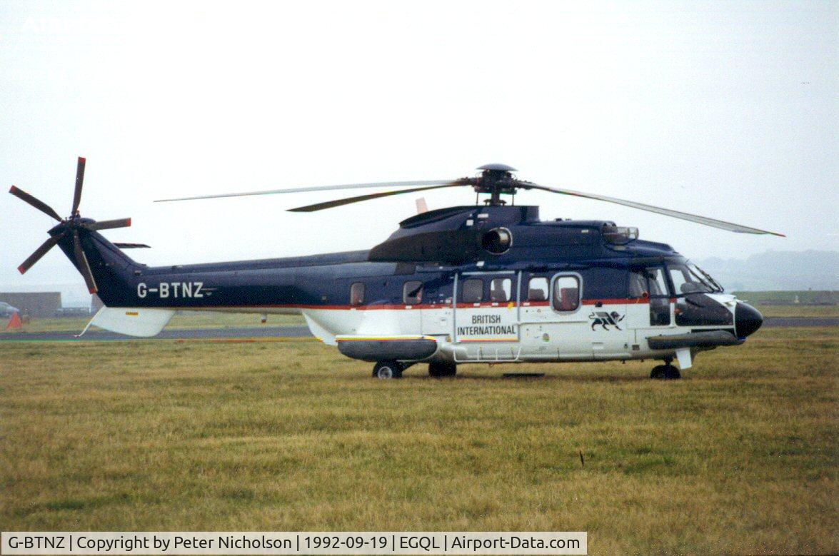 G-BTNZ, 1991 Aerospatiale AS-332L-1 Super Puma C/N 2351, This Super Puma of British International Helicopters attended the 1992 Leuchars Airshow.