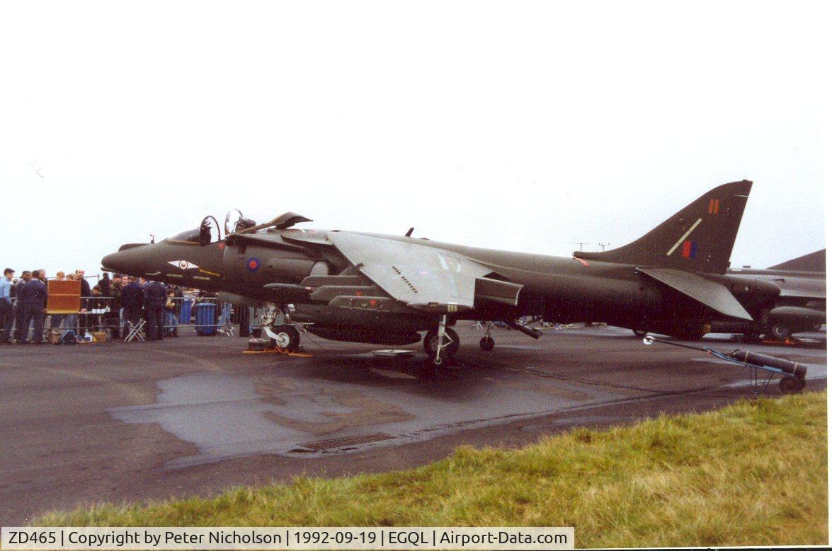 ZD465, 1990 British Aerospace Harrier GR.7 C/N P55, Harrier GR.7 of 1 Squadron at the 1992 Leuchars Airshow.