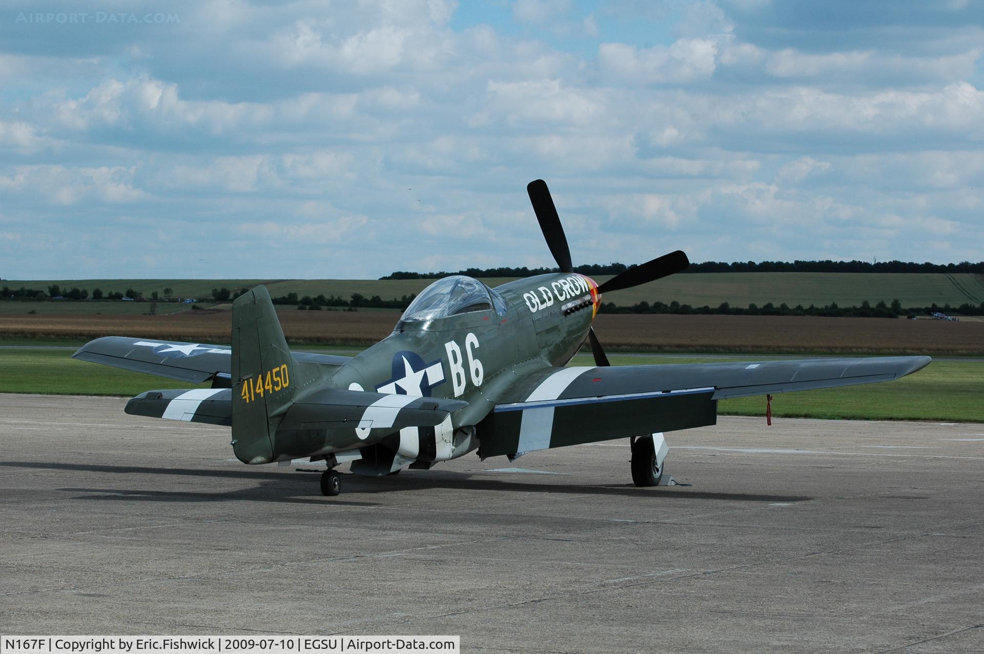 N167F, 1944 North American P-51D Mustang C/N 122-40417, 'Old Crow' at Duxford Flying Legends Air Show July 09