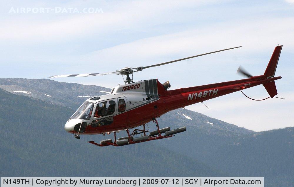 N149TH, 2005 Eurocopter AS-350B-2 Ecureuil C/N 9071, Taking off for a glacier excursion at Skagway, Alaska.