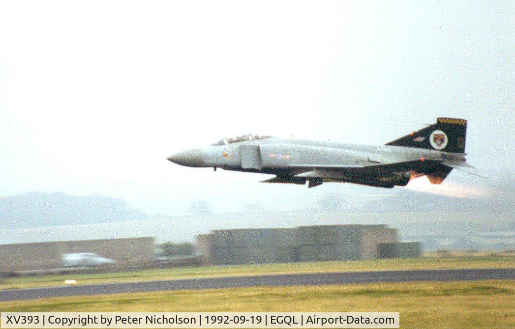 XV393, 1968 McDonnell Douglas Phantom FGR2 C/N 2791/9223, Phantom FGR.2 of 74 Squadron blasts off at the 1992 Leuchars Airshow.